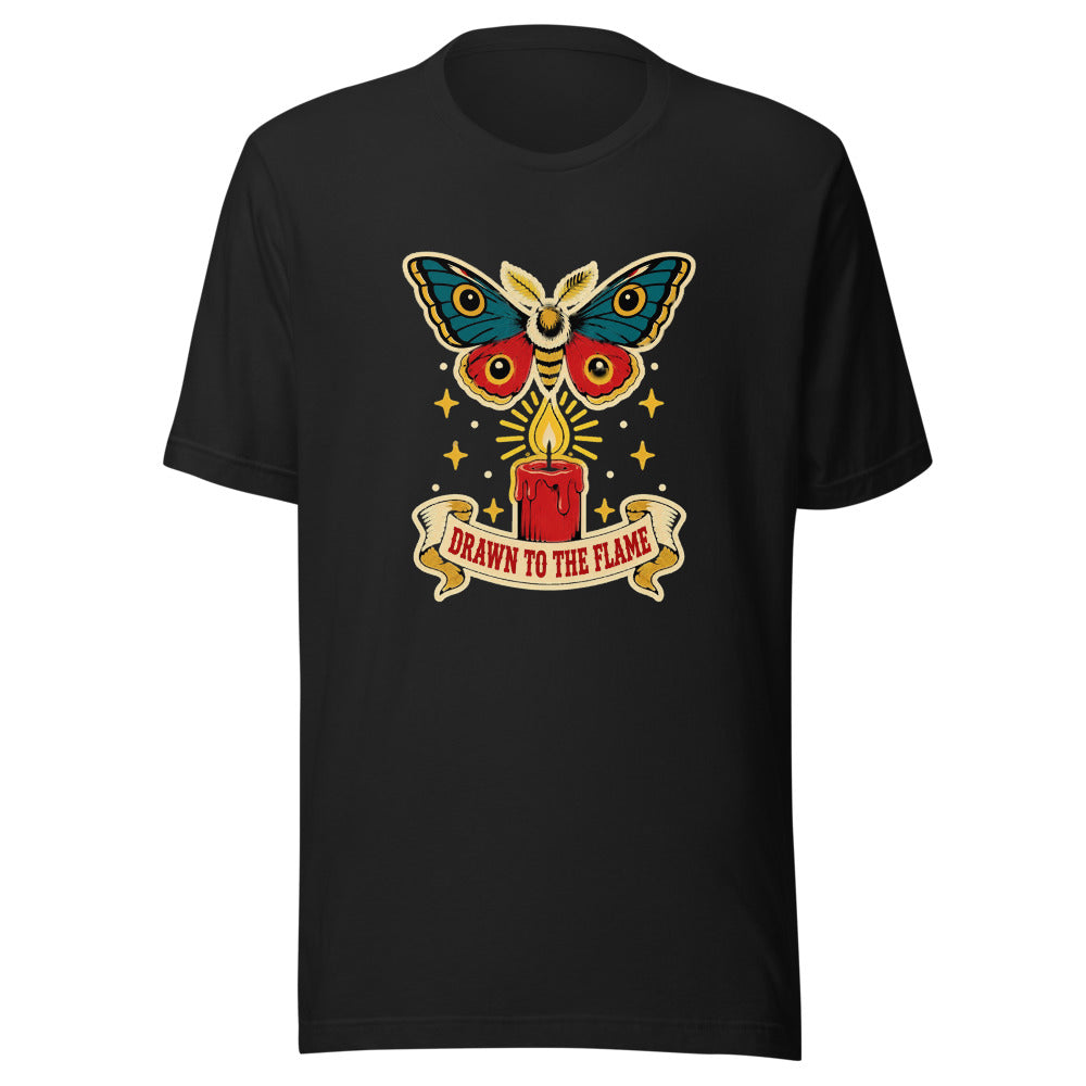 Drawn to the Flame Moth Tee - Vintage Black